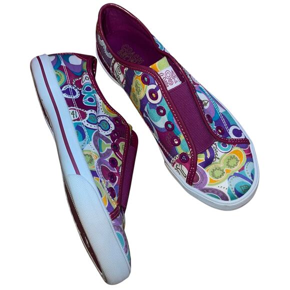 Coach Sneakers Bev Poppy Multicolor Slip-On Laceless Shoes - Picture 10 of 10